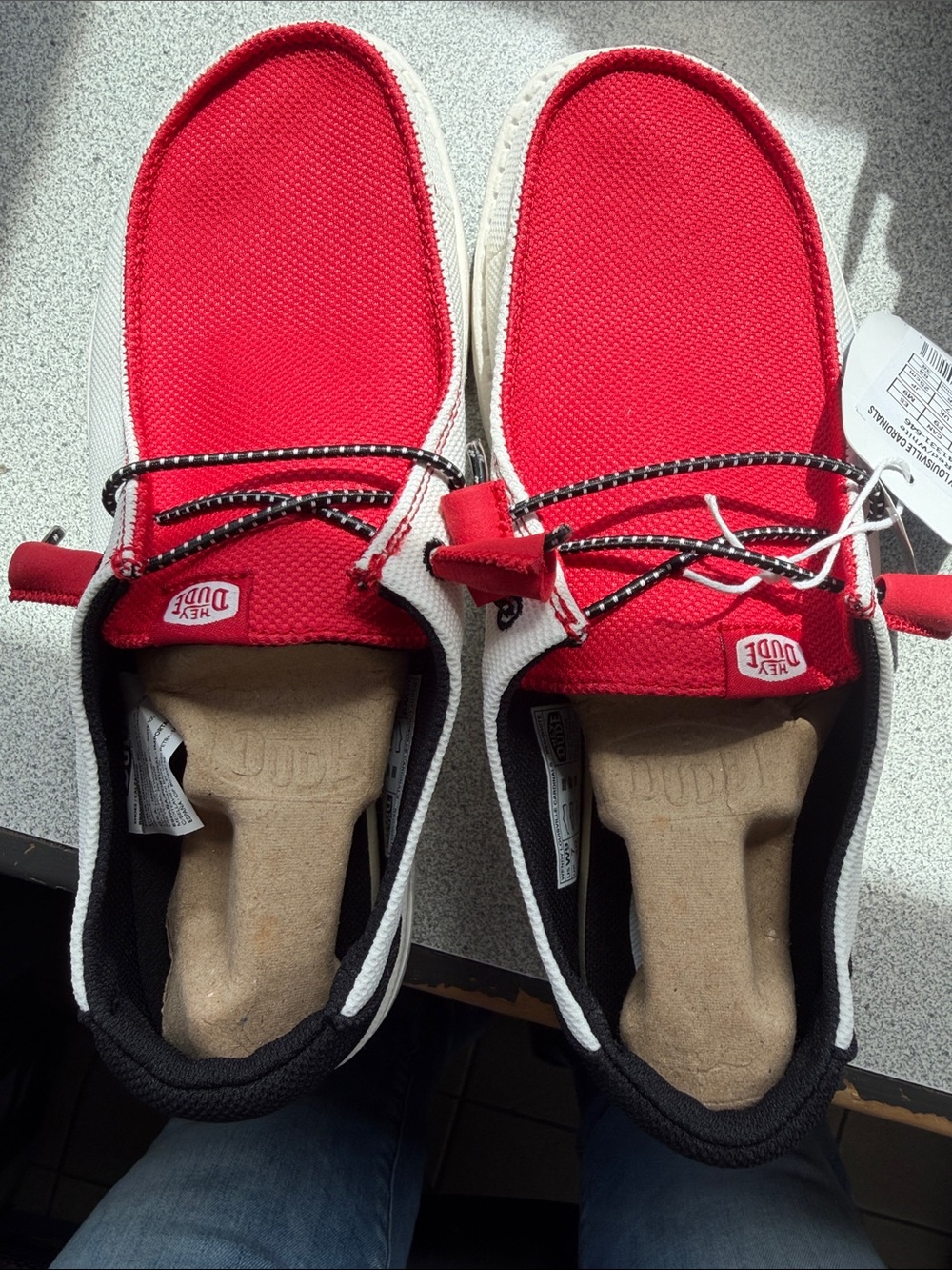 Hey Dude Wendy Louisville Cardinals Women's Red, White & Black Slip-On Loafers - Picture 9 of 11